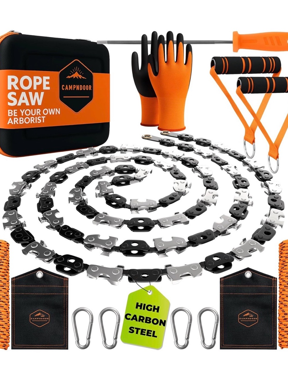 Orange & Black Rope Saw Kit for Men